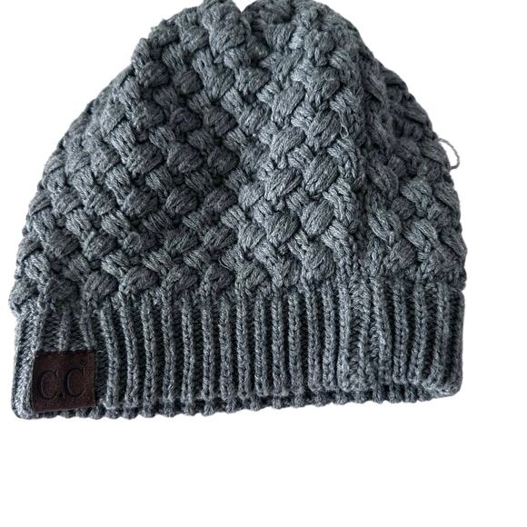 C.C. Basketweave Knit Warm Inner Lined Soft Stretch Skully Beanie Hat - Picture 2 of 6